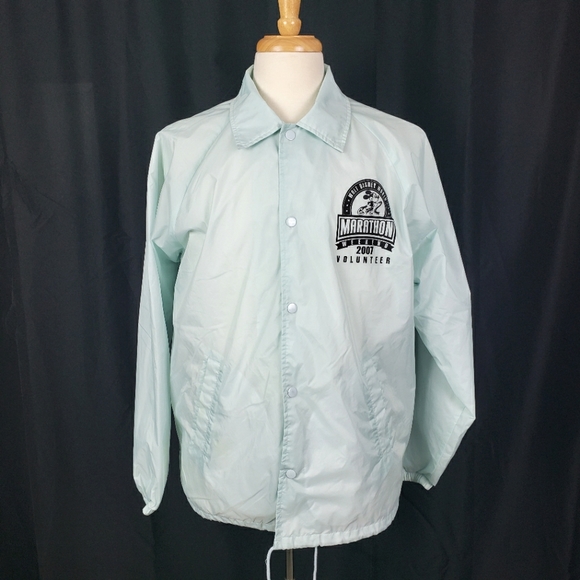 Walt Disney World Mint Light Green Blue Volunteer Windbreaker Bomber Jacket - Picture 2 of 9